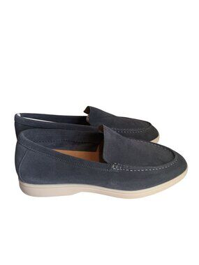 NEW Cadini Mens Grey Suede Slip On Loafers Size EU 41 US 8 [jb]